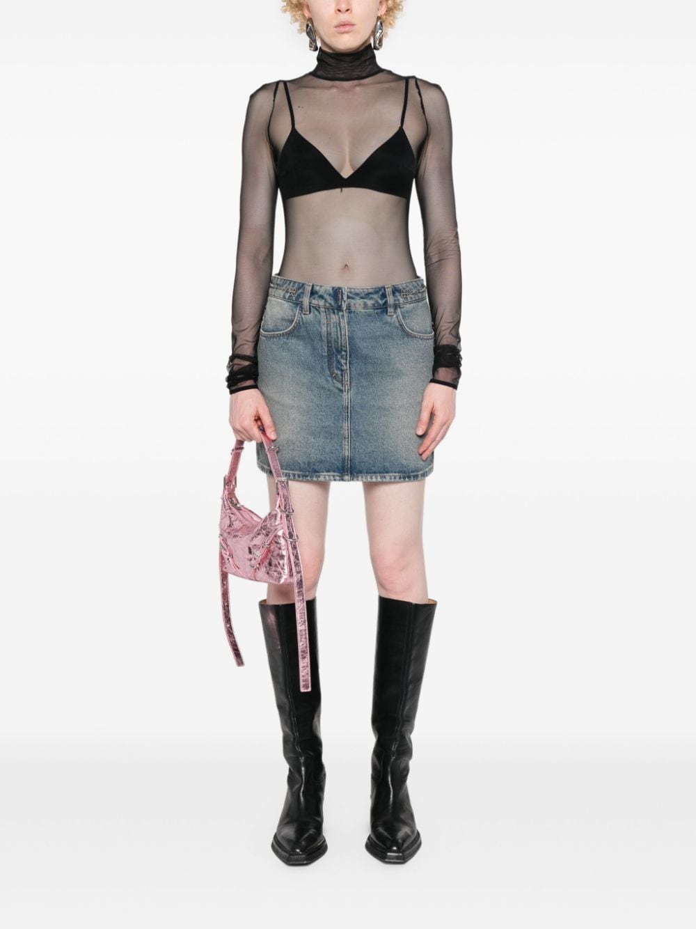 Поли Givenchy в прозрачно синьо