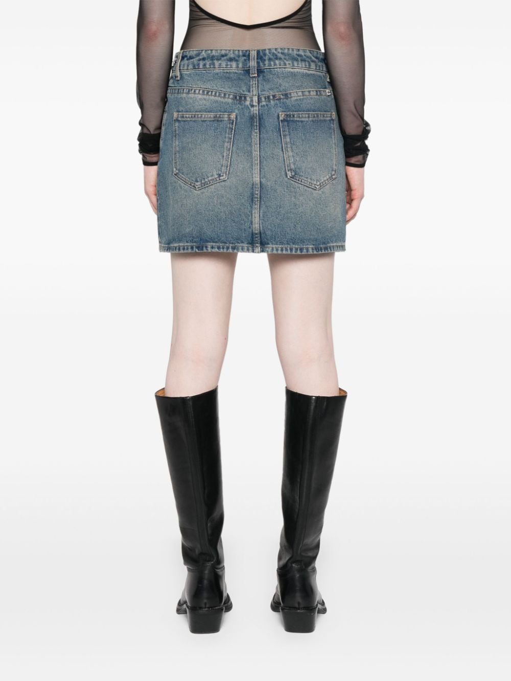 Поли Givenchy в прозрачно синьо