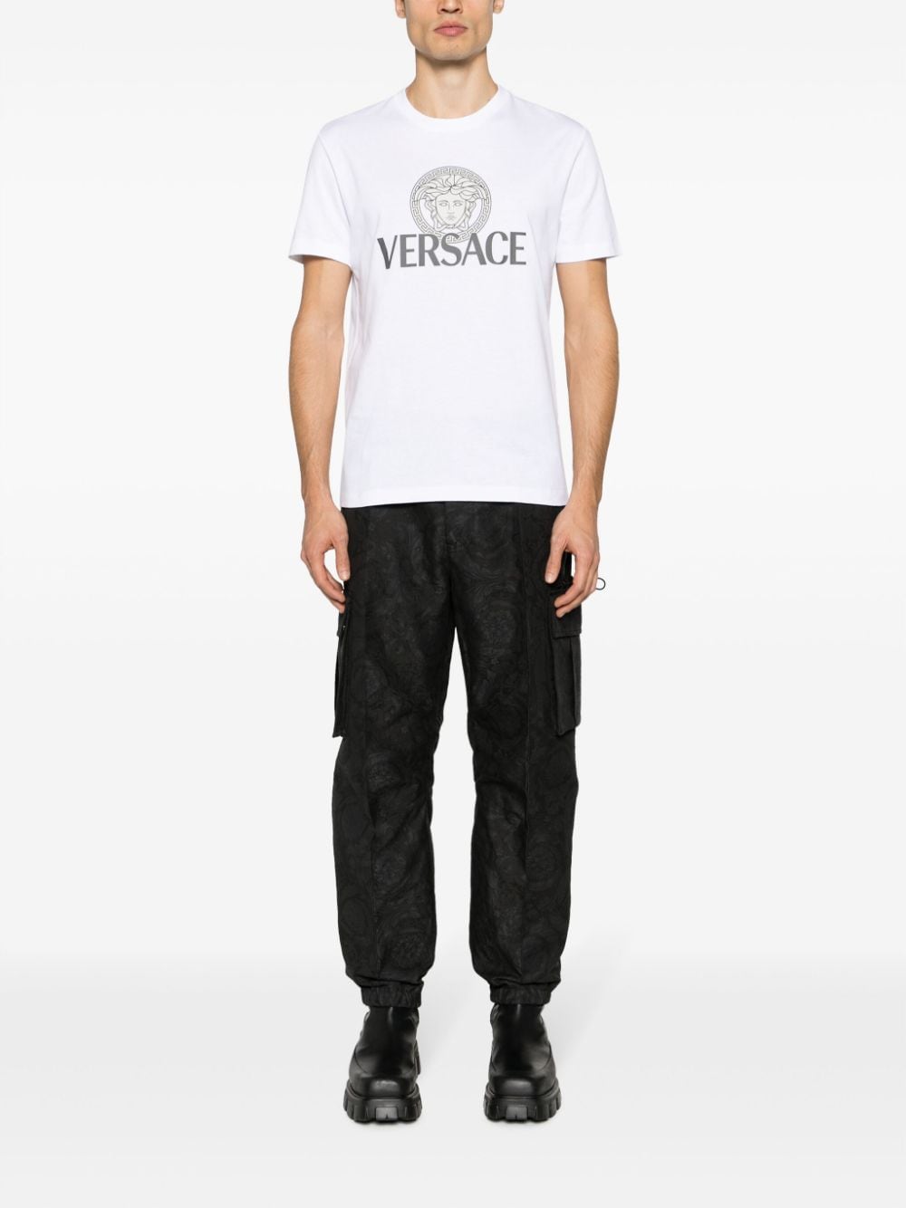 Тениска с лого на Versace Medusa