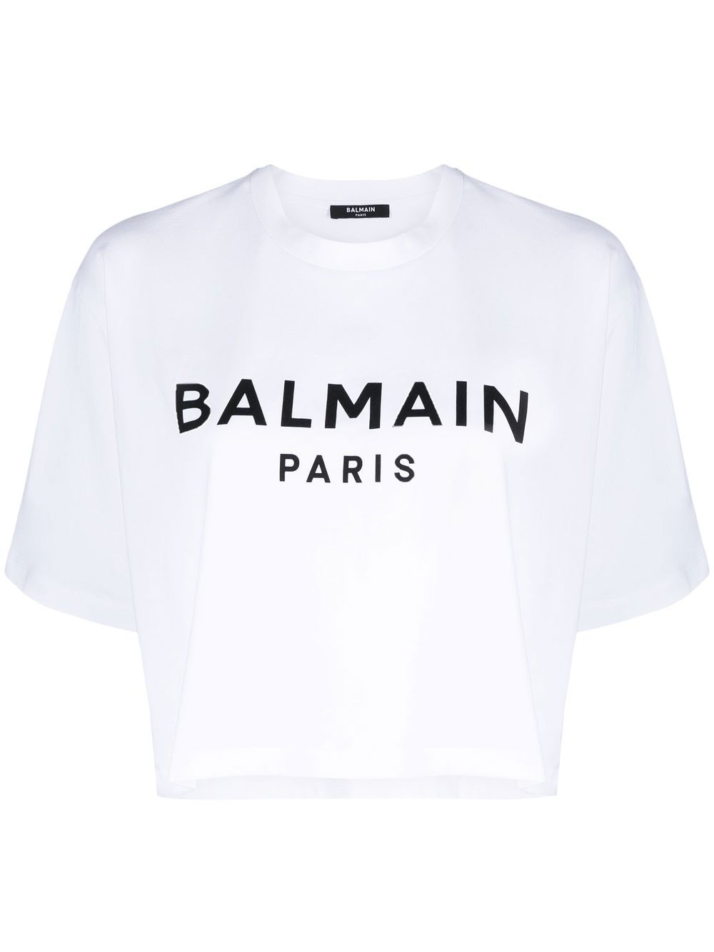 Къса тениска с лого на Balmain