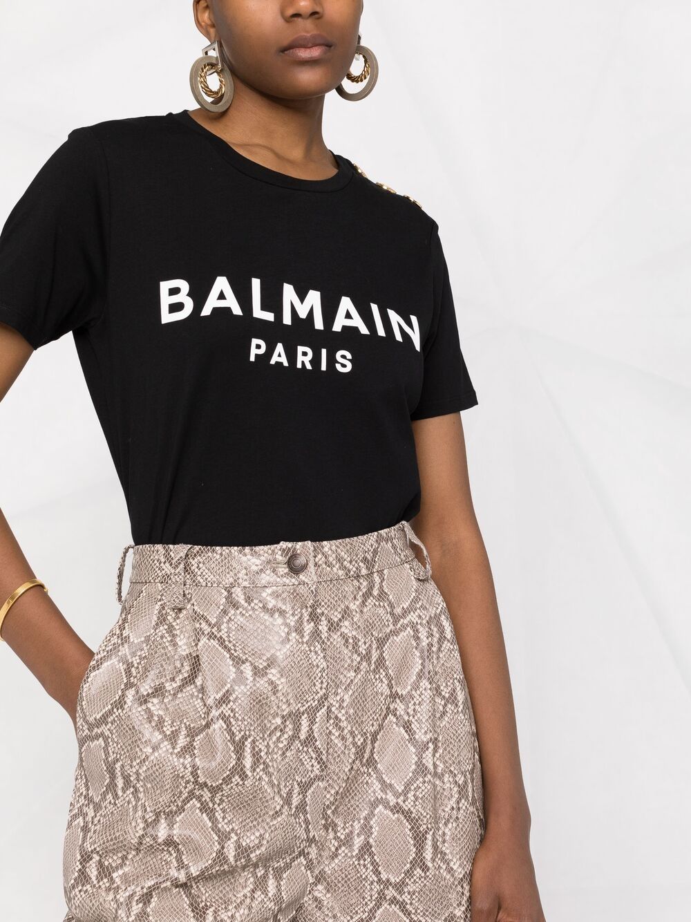 Памучна тениска с лого на Balmain