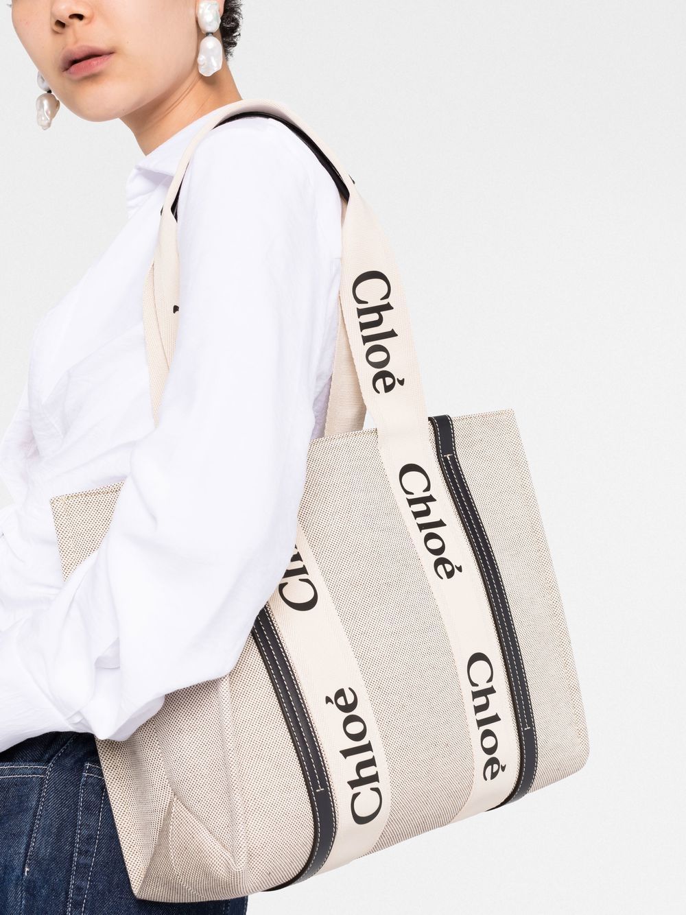 Чанта тип „тоут“ с лого на Chloè Chloé Woody