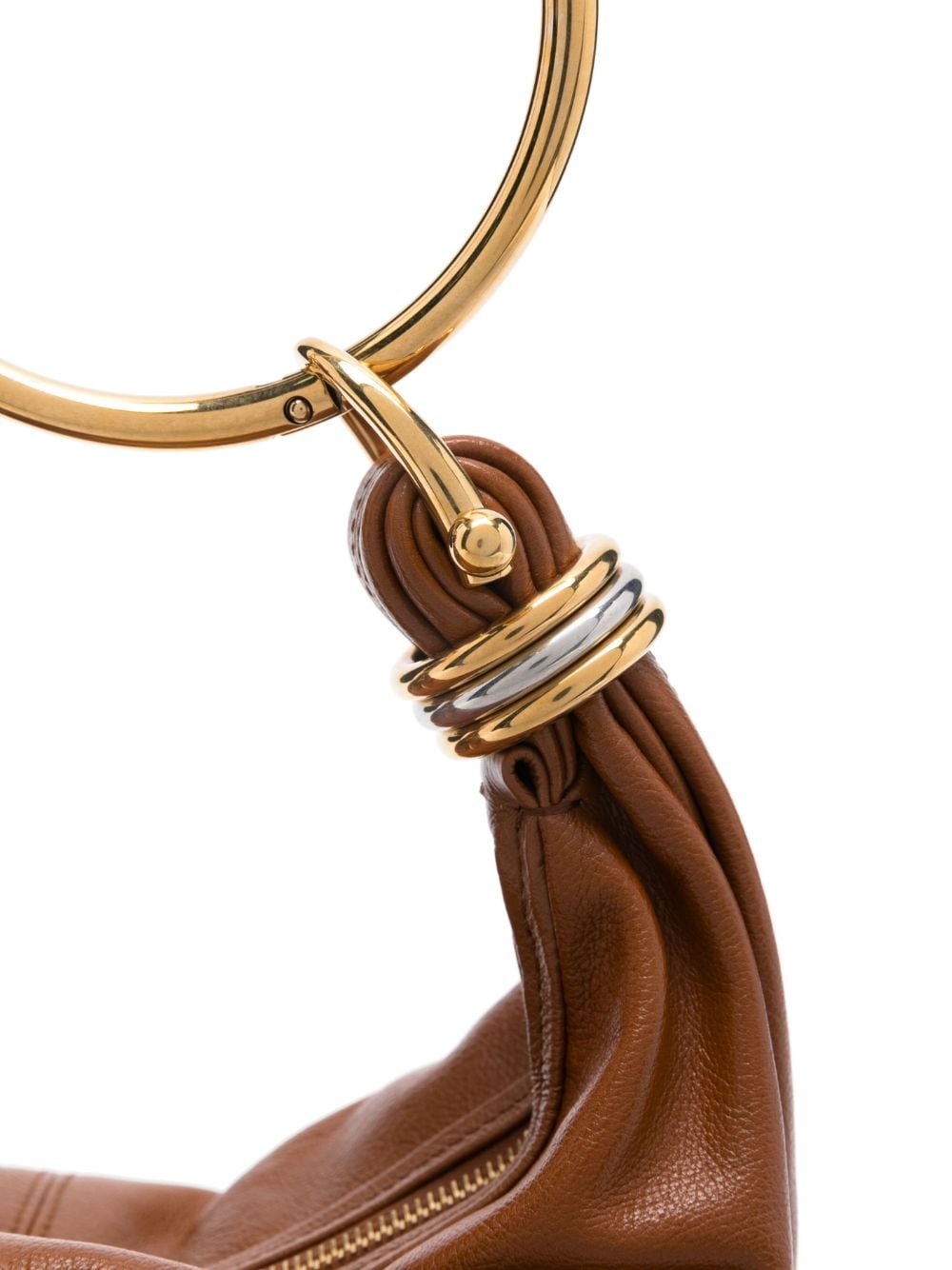 Малка кожена чанта през рамо с гривна Chloè Chloé