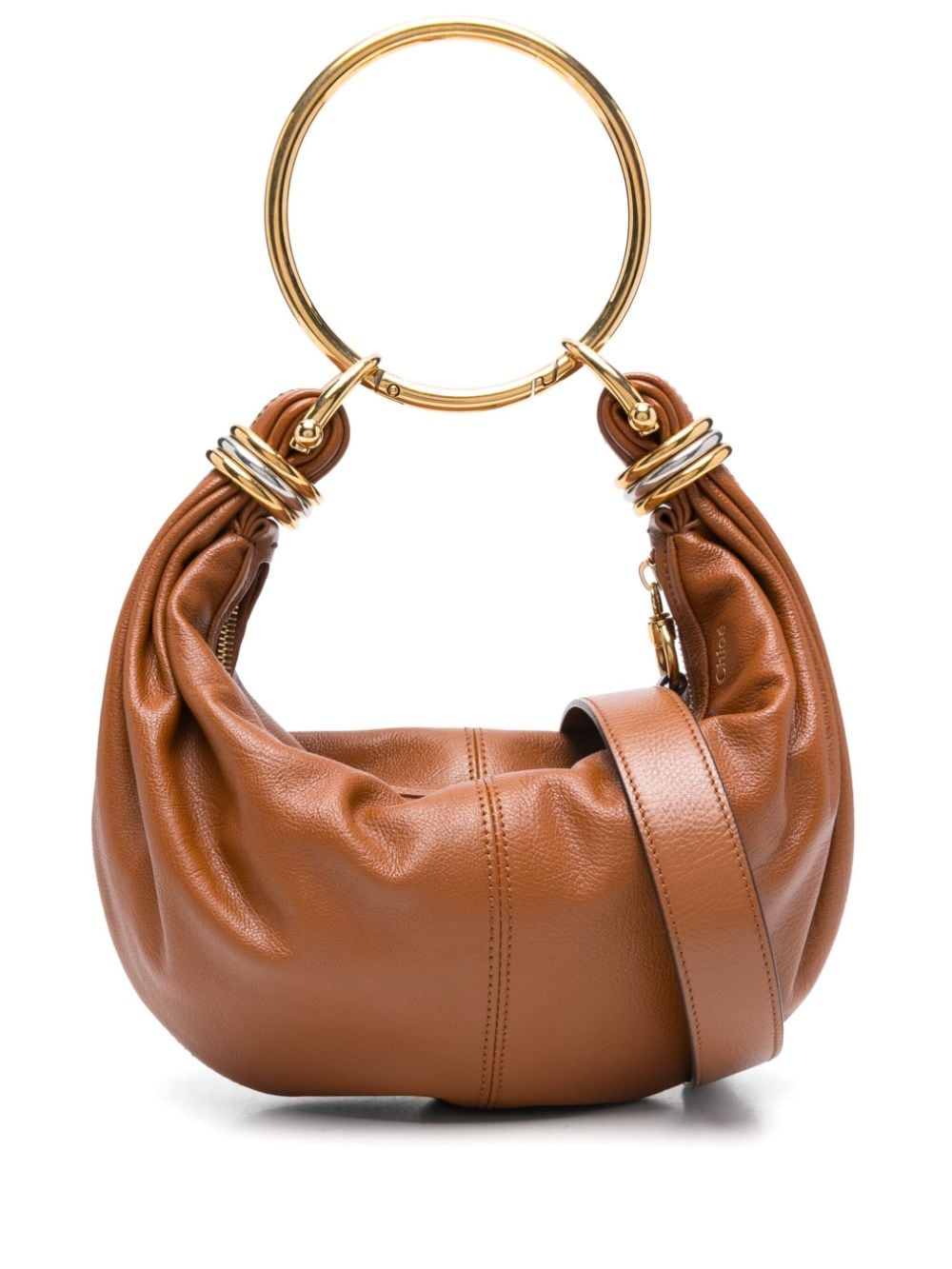 Малка кожена чанта през рамо с гривна Chloè Chloé
