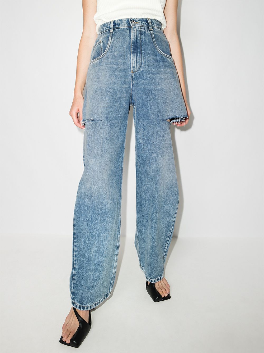 Дънки с прав крачол Maison Margiela с изтъркани крачоли