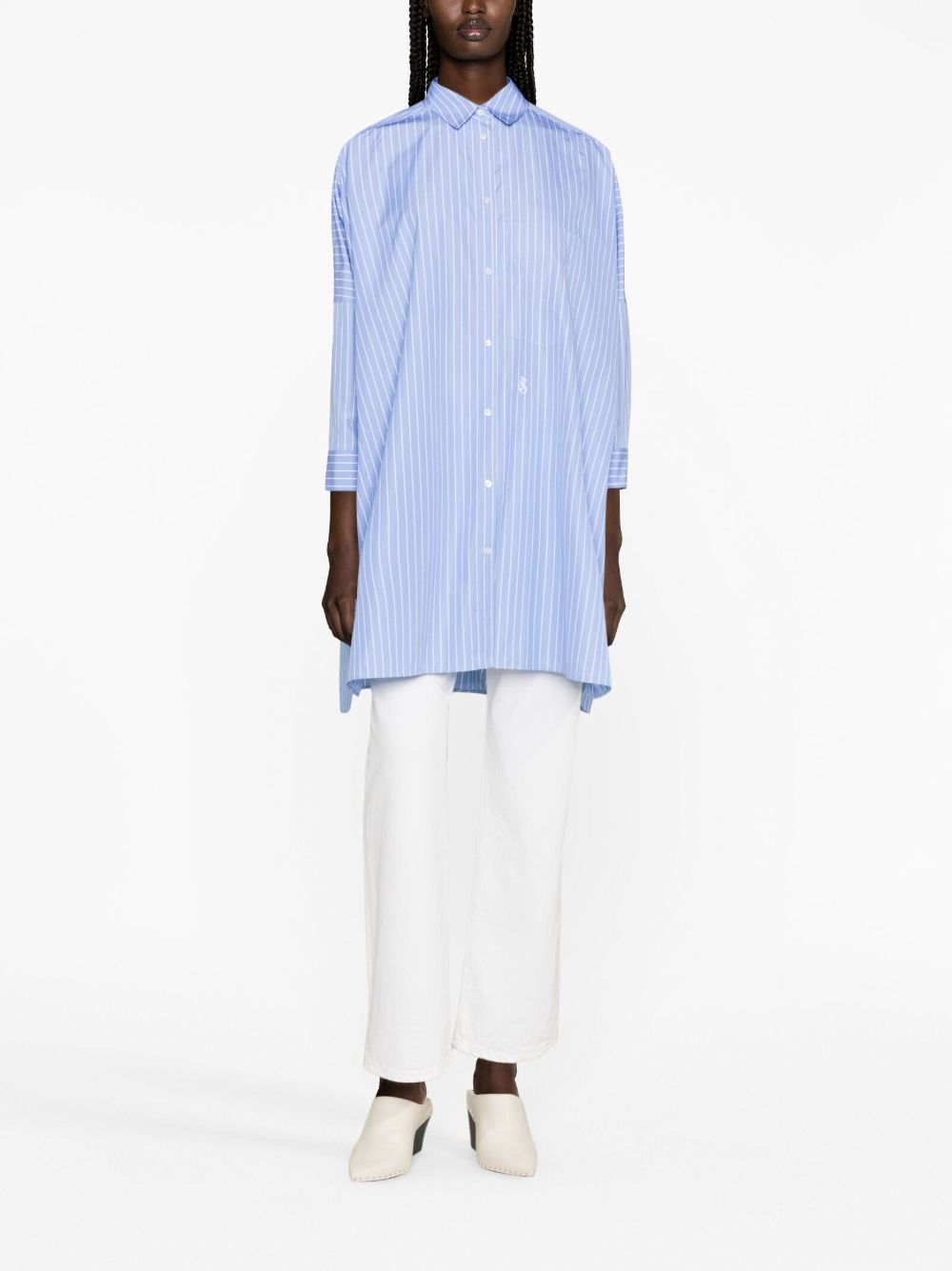 Ризи Jil Sander в прозрачно синьо