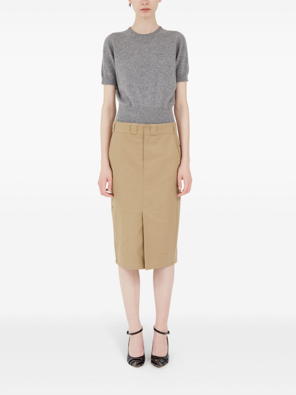 Поли Maison Margiela в цвят камила