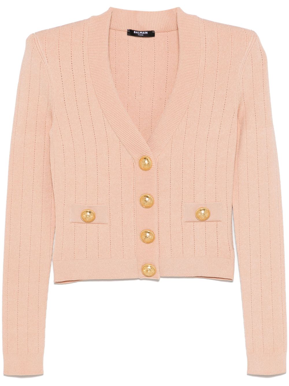 Къс плетен кардиган Balmain