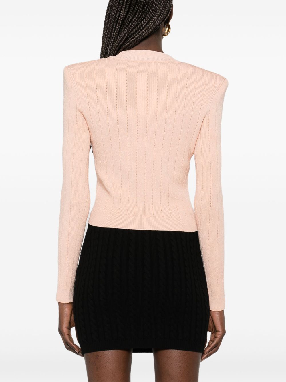 Къс плетен кардиган Balmain