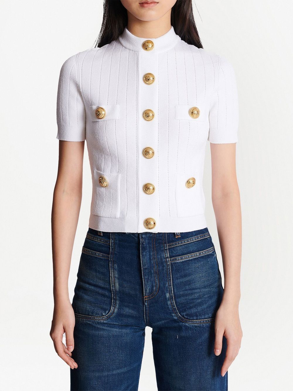 Плетена жилетка Balmain с 4 джоба