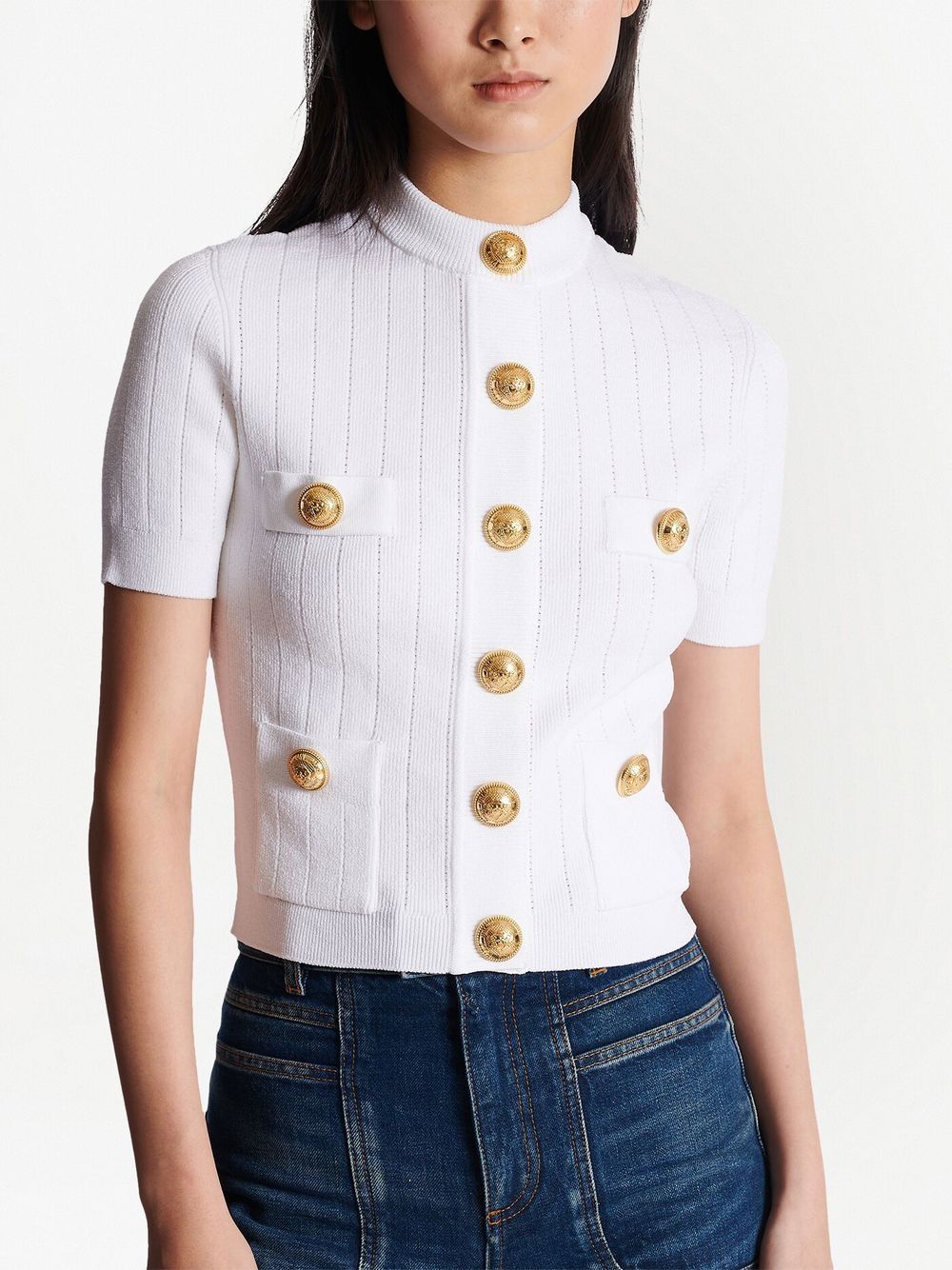 Плетена жилетка Balmain с 4 джоба