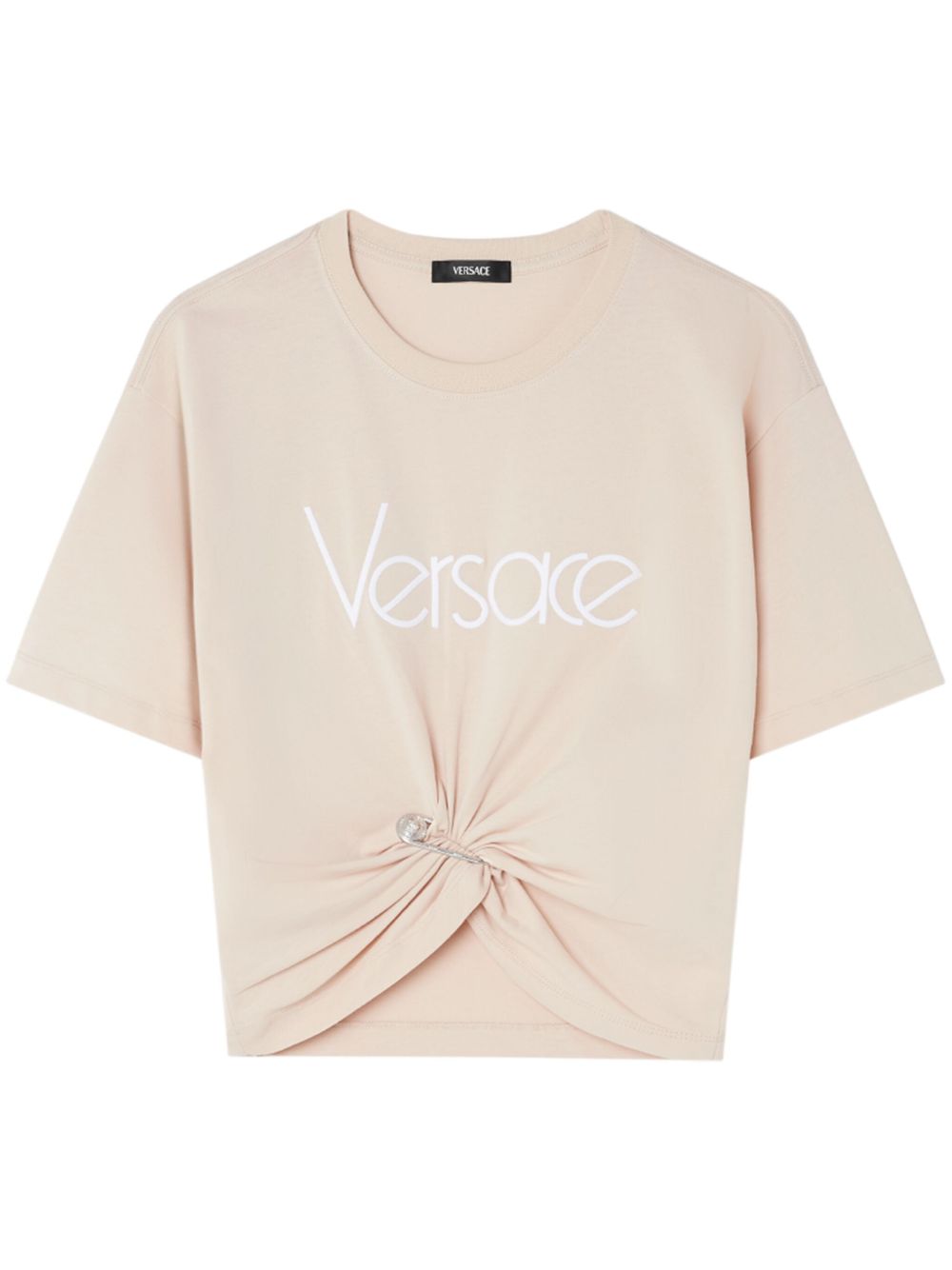 Къса тениска с лого и безопасна игла Versace 1978 Re-Edition
