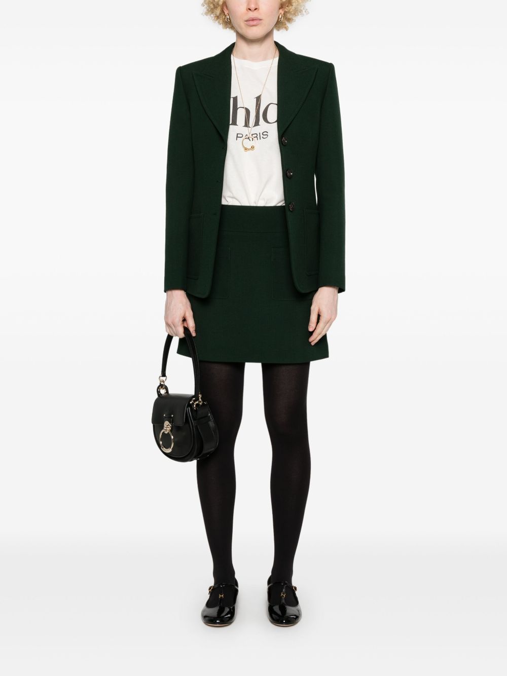 Тениска с лого от памучен трикотаж Chloè Oversized