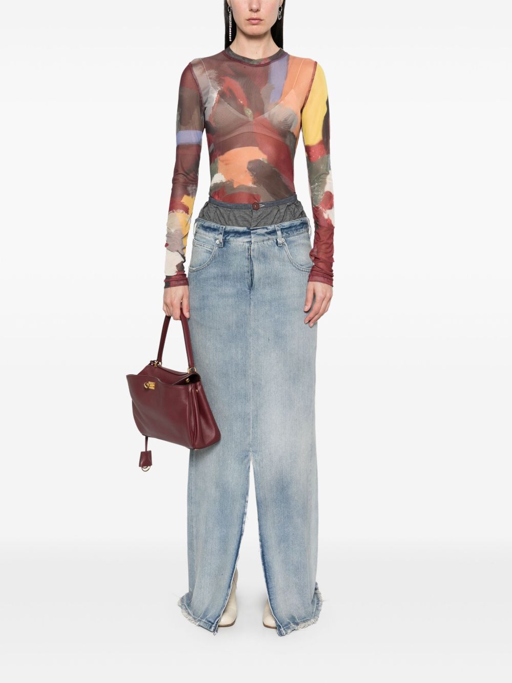 Дънкова памучна макси пола Maison Margiela