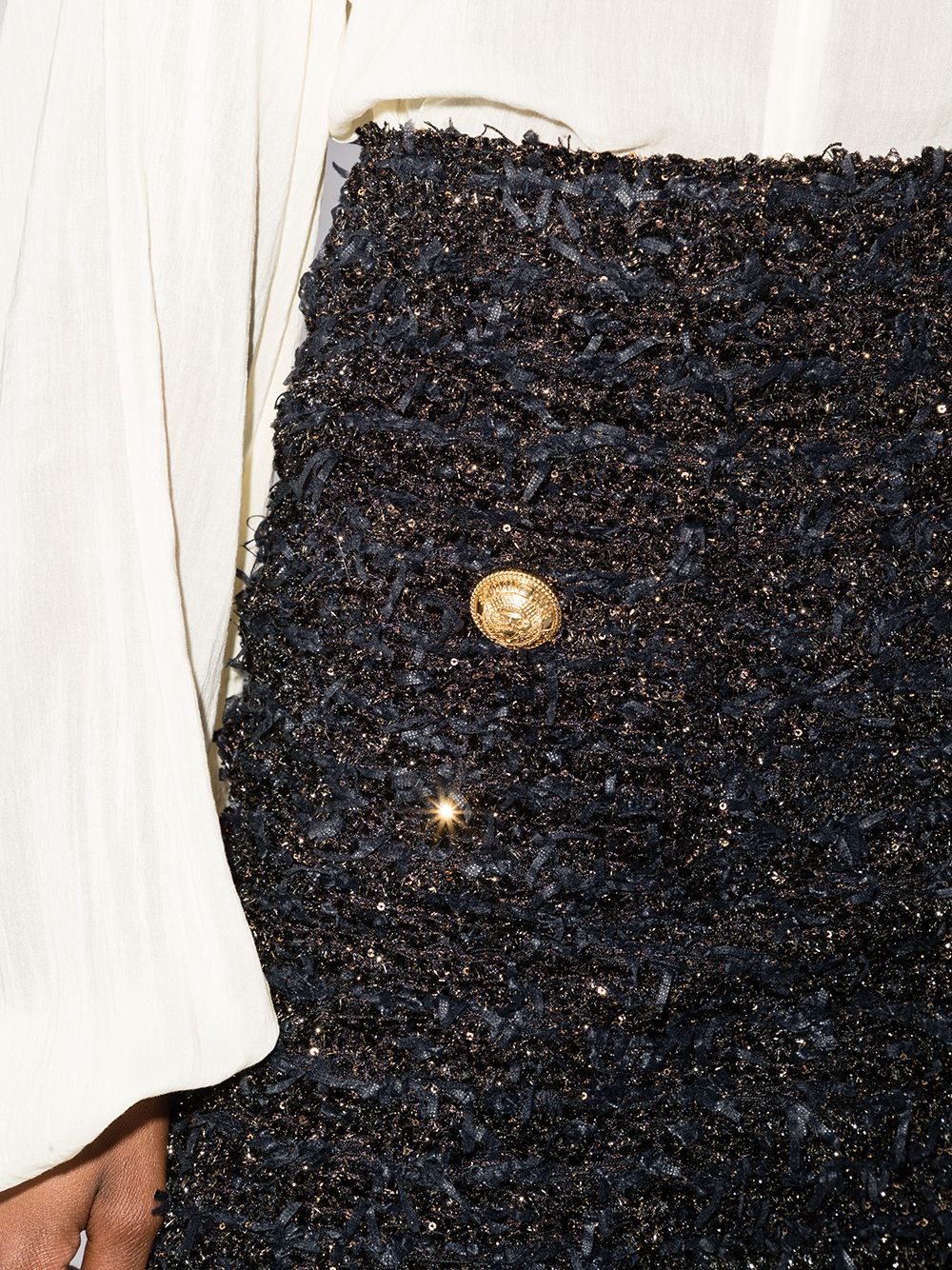 Минижуп от туид с висока талия Balmain