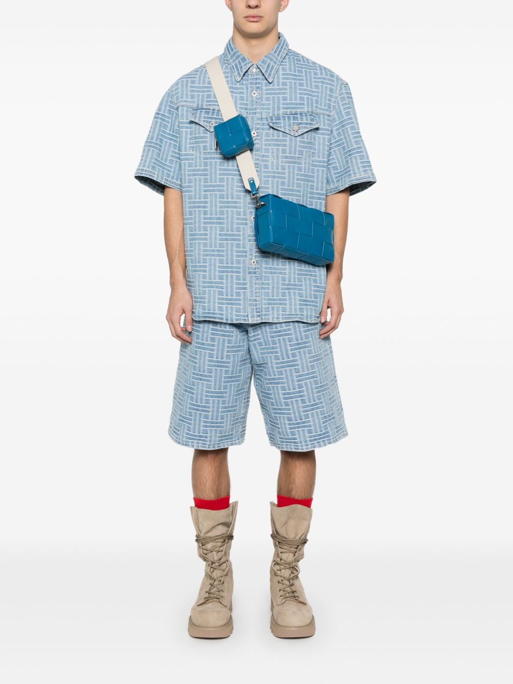 Шорти Kenzo в прозрачно синьо