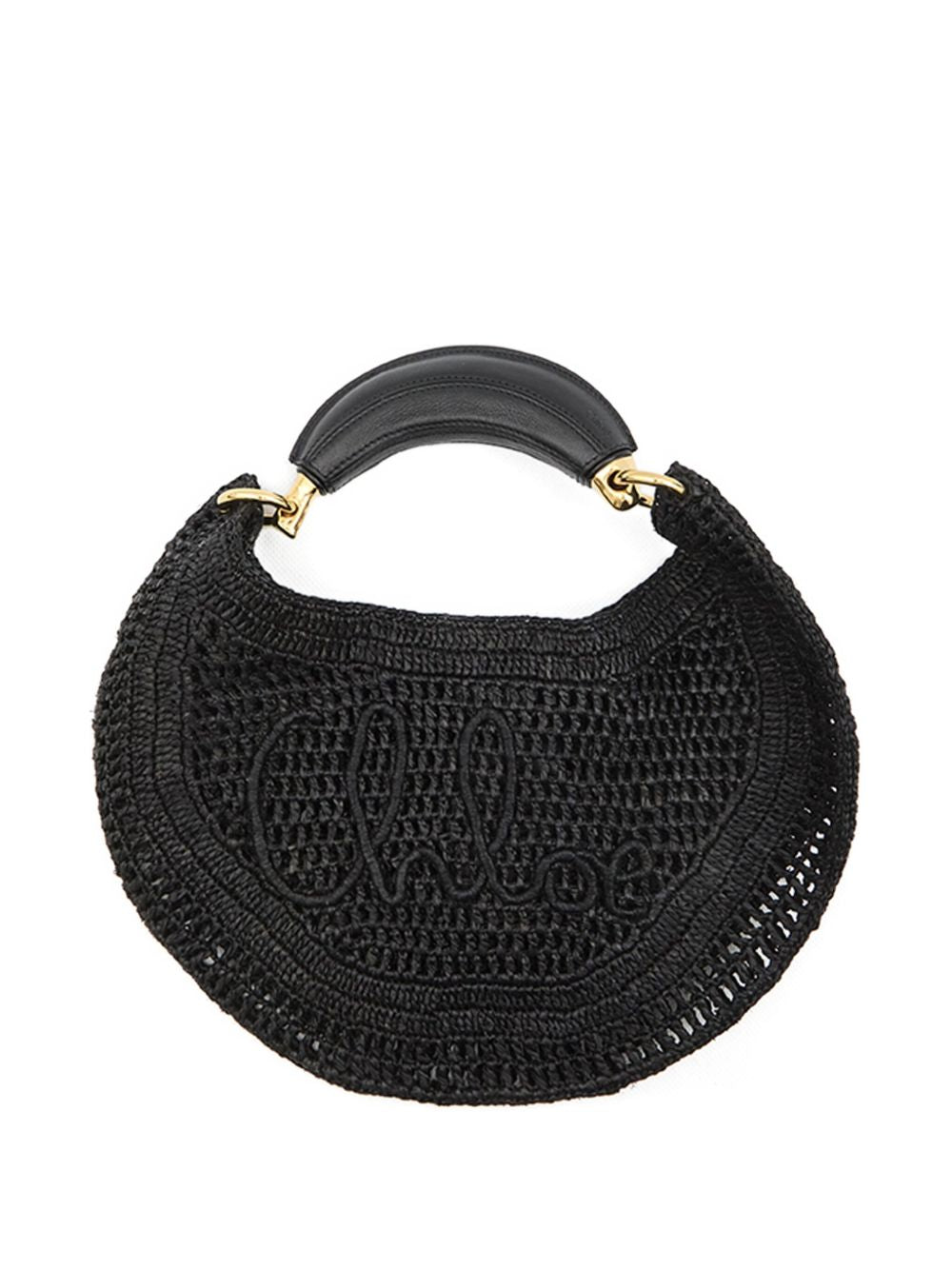 Чанта тип „хобо“ Chloè Chloé Summer Banana в цвят рафия