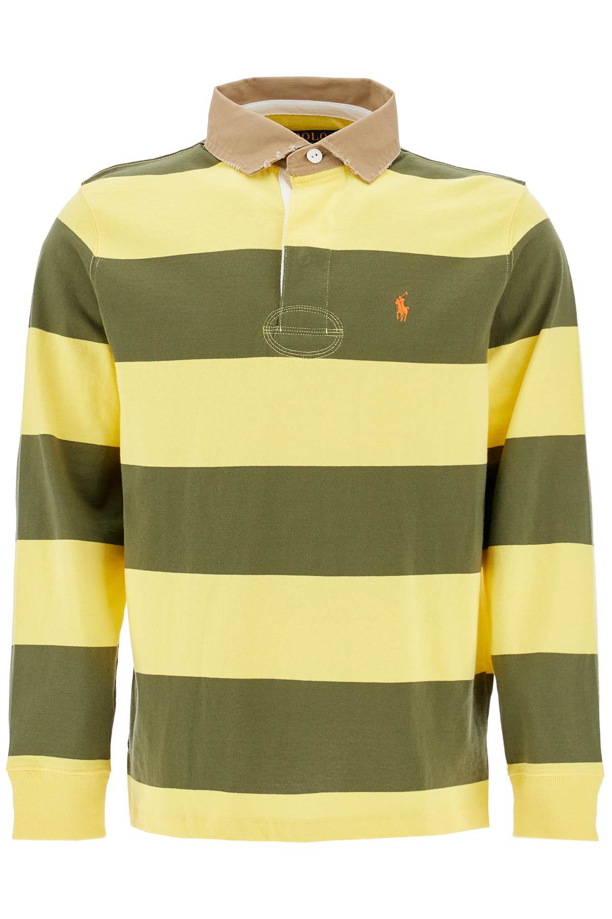 Памучно поло с маслиненозелени и жълти райета Polo Ralph Lauren
