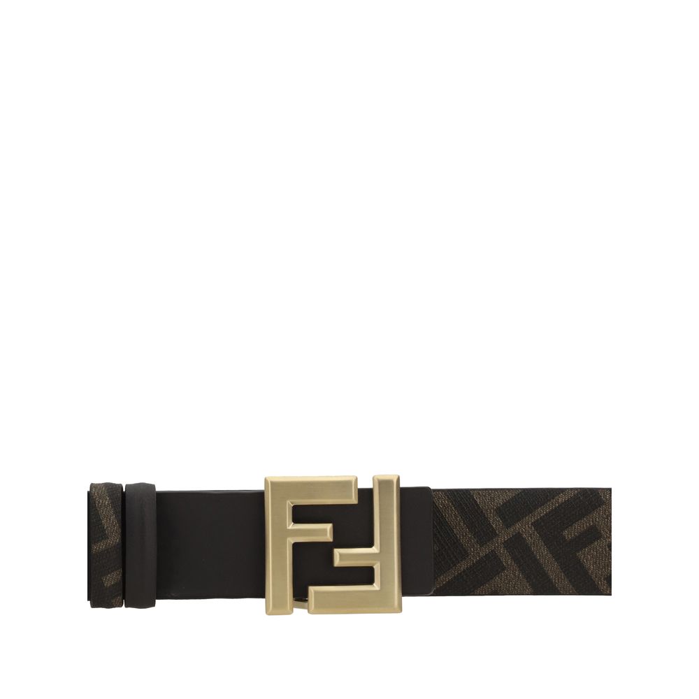 Колан Fendi от телешка кожа в кафяво, модел Bos Taurus, обикновен.