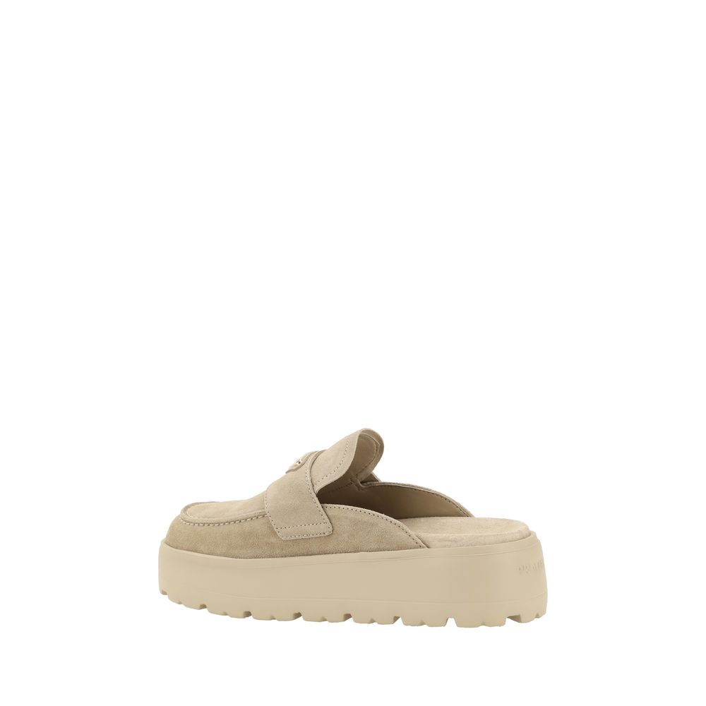 Prada Beige Rubber Platform Loafers
