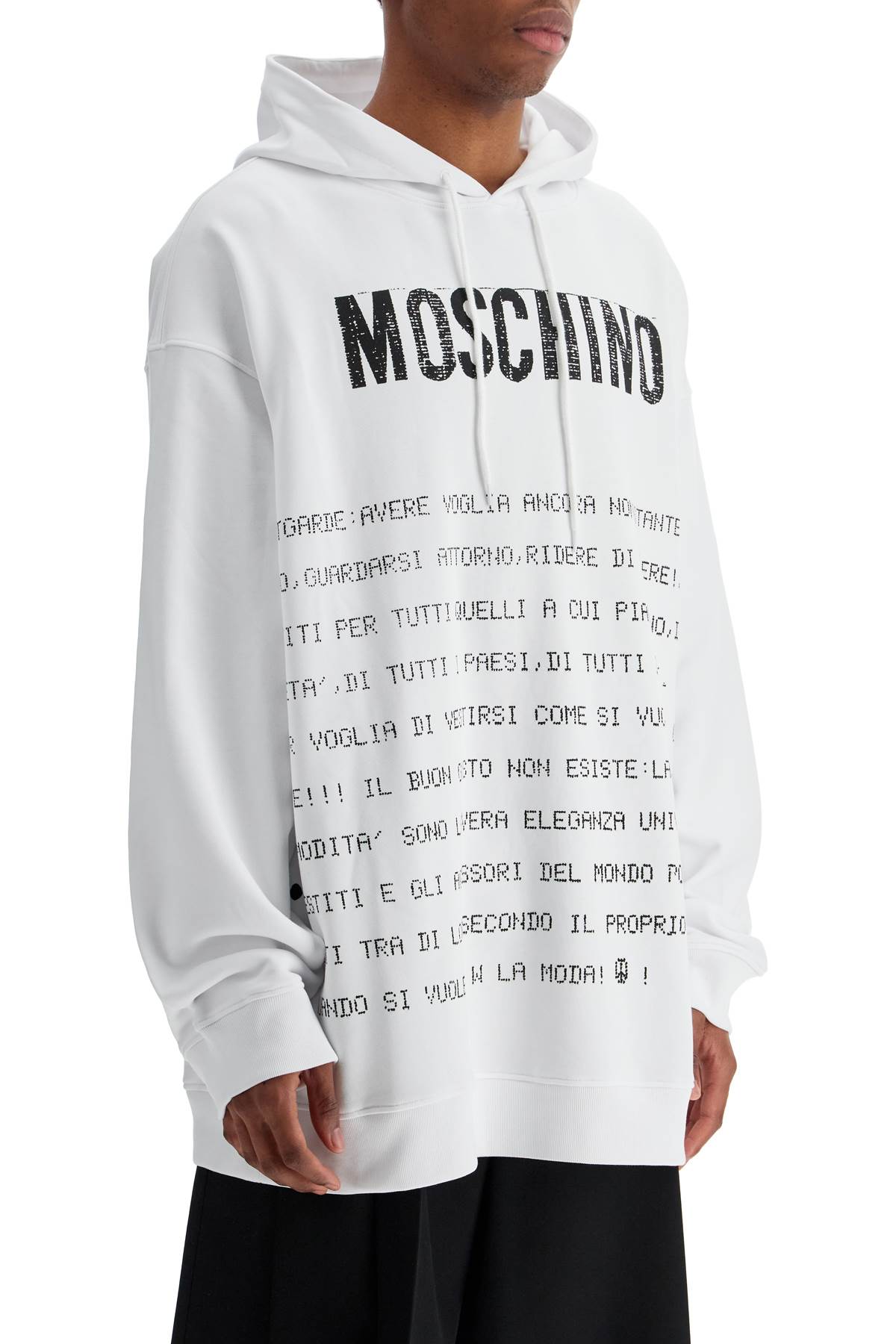 Суитшърт с качулка и надпис Moschino