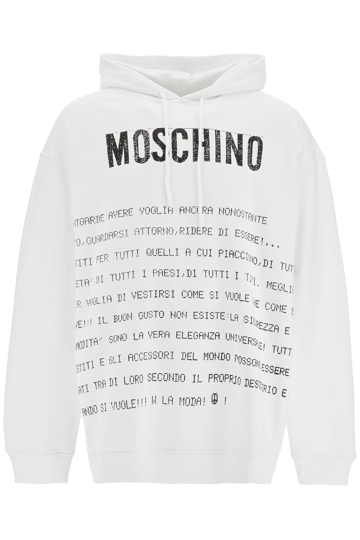 Суитшърт с качулка и надпис Moschino