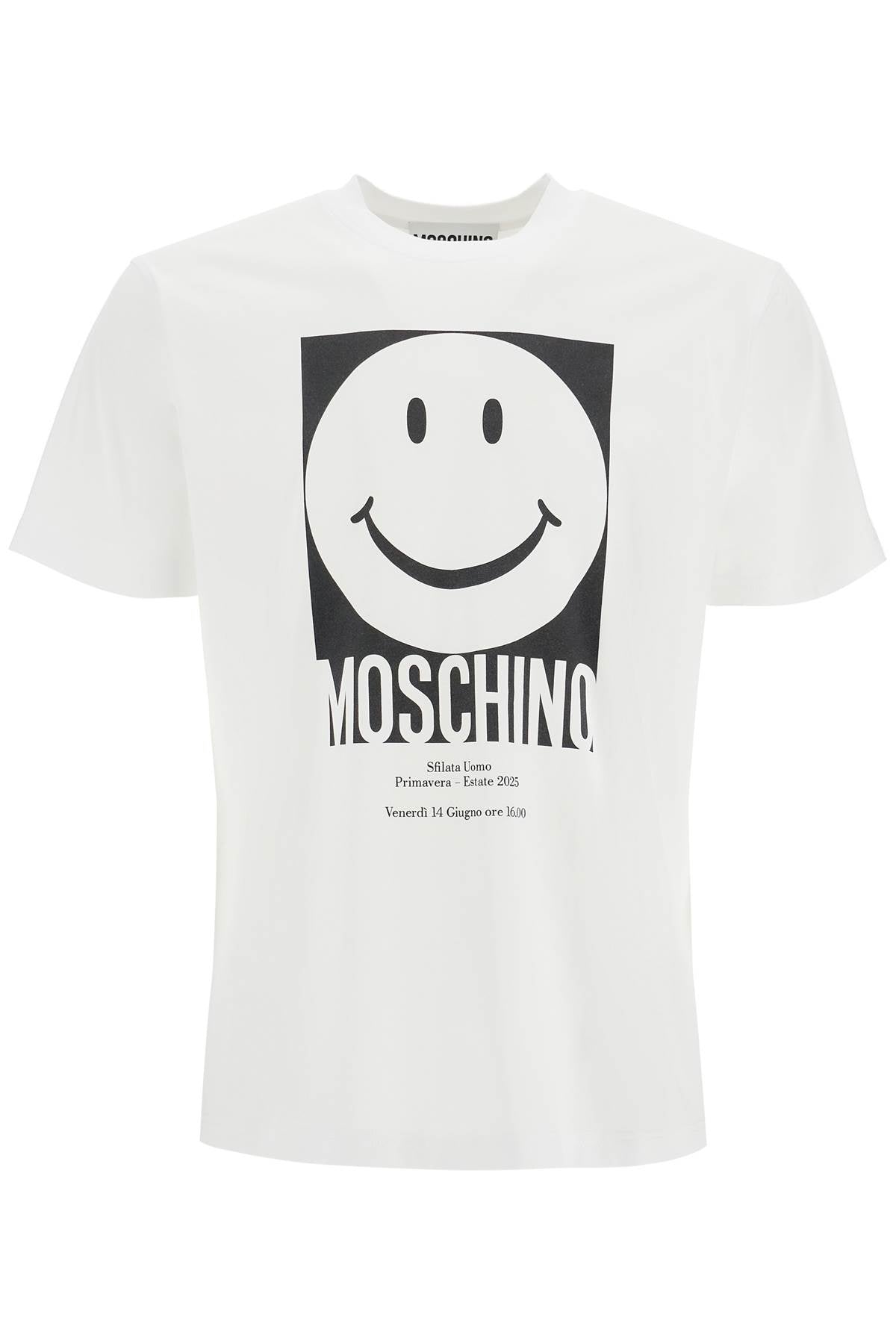 Тениска с принт на усмивки Moschino