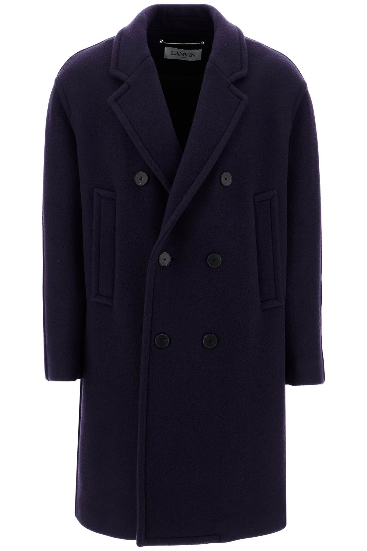 Двуредно тежко вълнено палто Lanvin