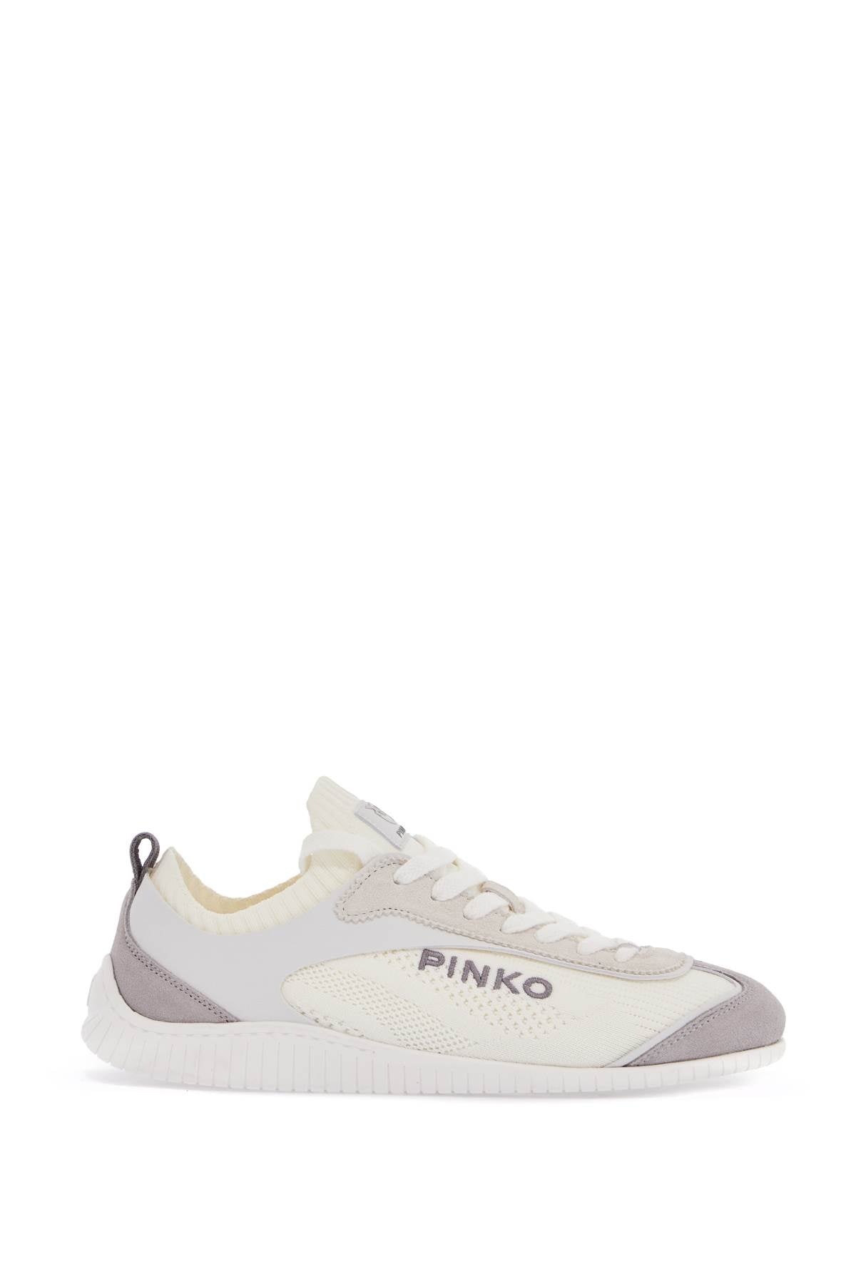 Кецове Pinko от плетен плат с бял лате и светлосиви детайли