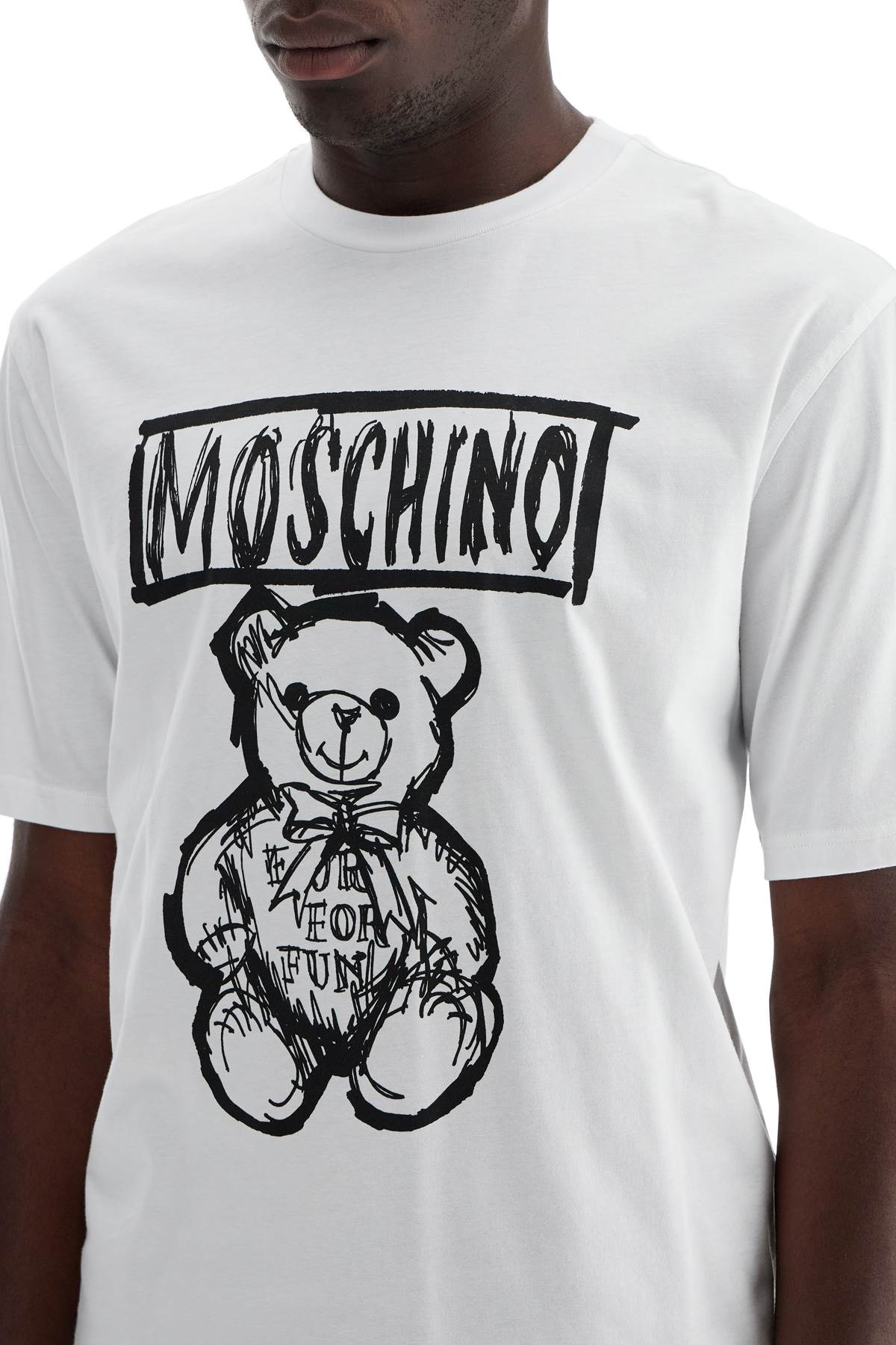 Тениска с принт на плюшено мече Moschino